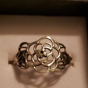sterling silver flower ring size 10
